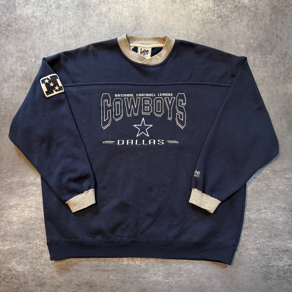 VTG 90s Dallas Cowboys Sweatshirt XXL Lee Sport Nutmeg Mills NFL Crewneck Navy